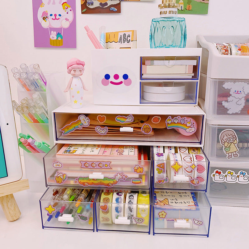 Desktop Drawer Organizer Box for Stickers and Tape