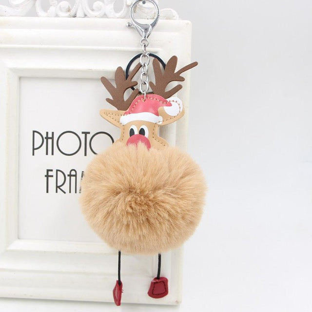 Christmas Reindeer Plush Bag Charm & Tree Ornament