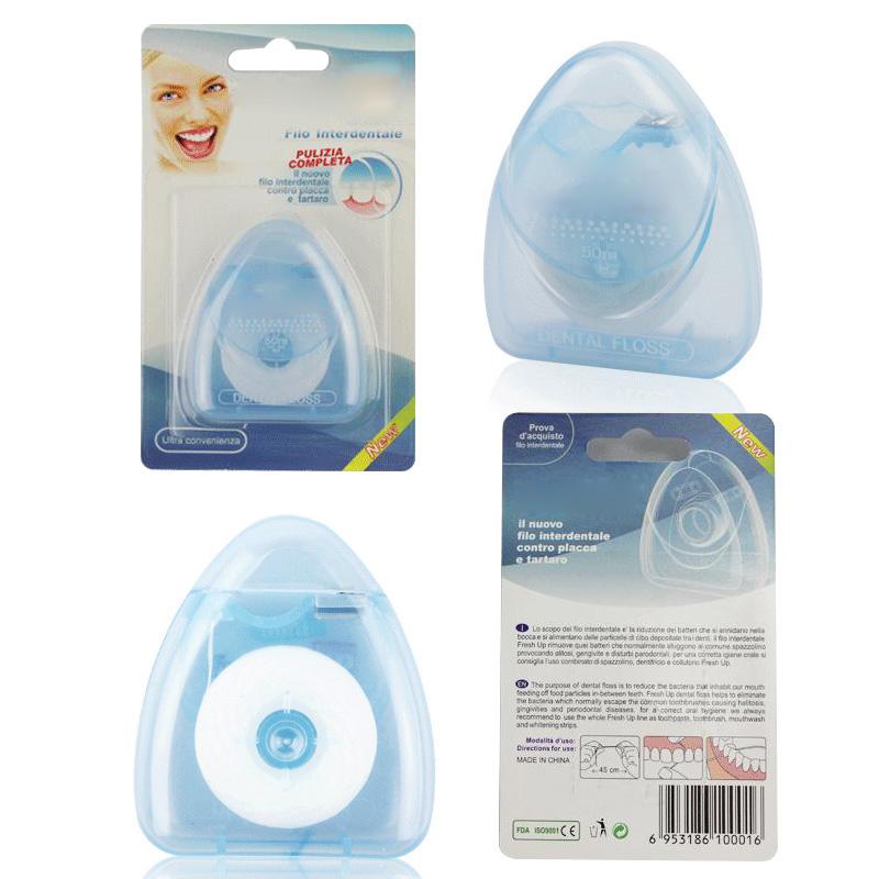 Dental Floss with Built‑In Cutter — Portable 50m Egg‑Shaped