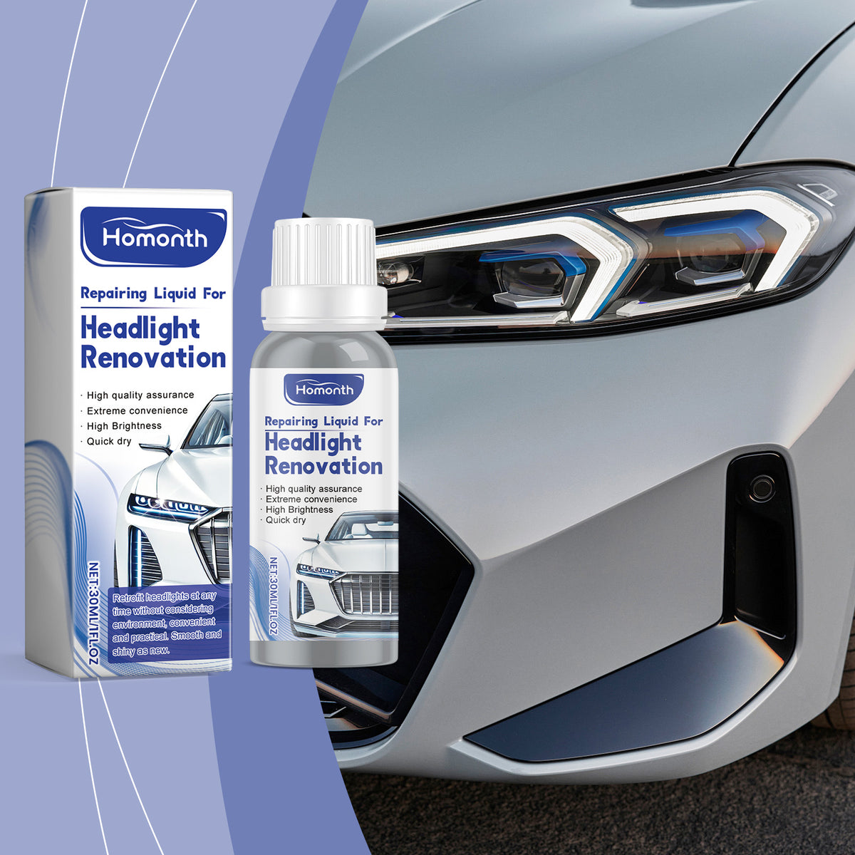 Headlight Restoration Fluid for Clearer, Brighter Lights