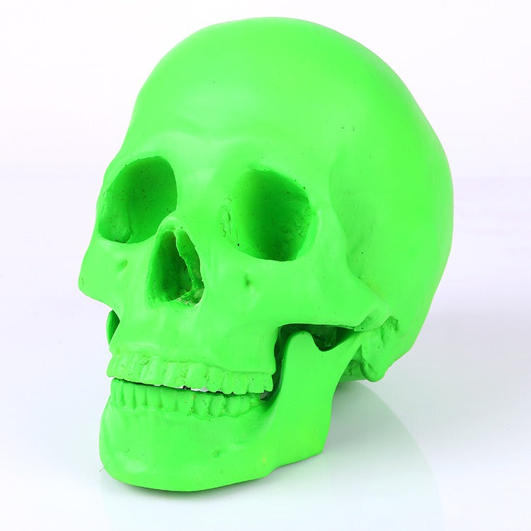 Neon Green Skull Ornament For Gothic Display Decor