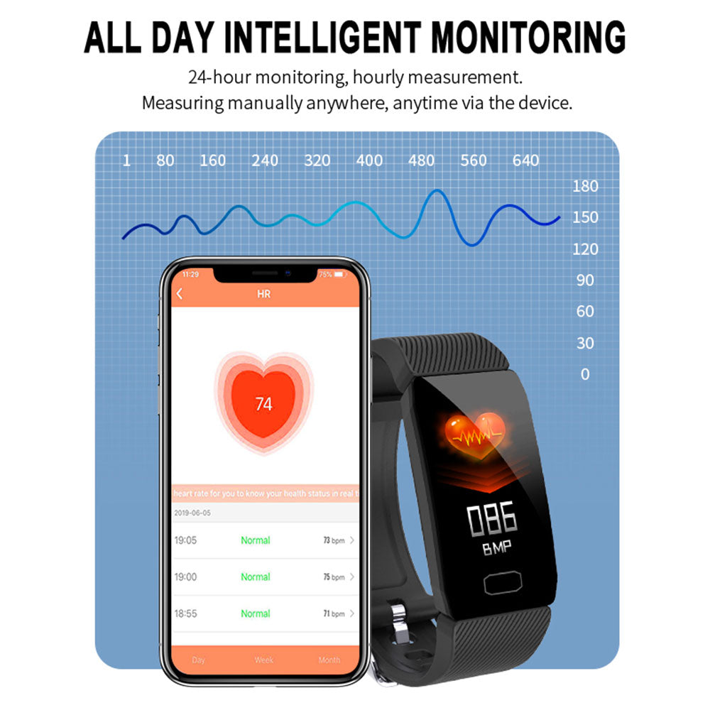 Smart Fitness Tracker with Heart Rate & Blood Pressure