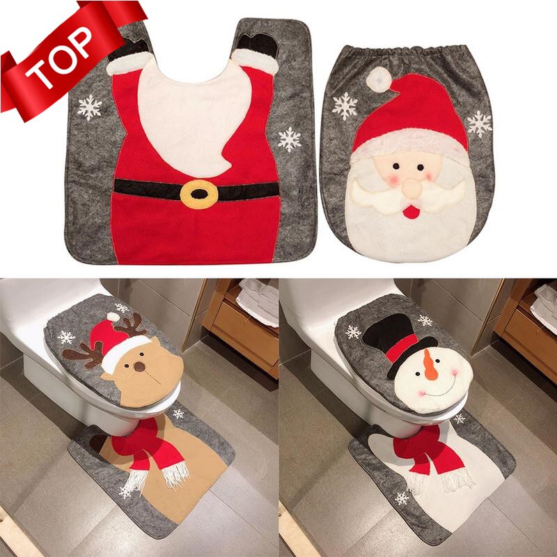 Christmas Bathroom Rug Set for Festive Holiday Decor