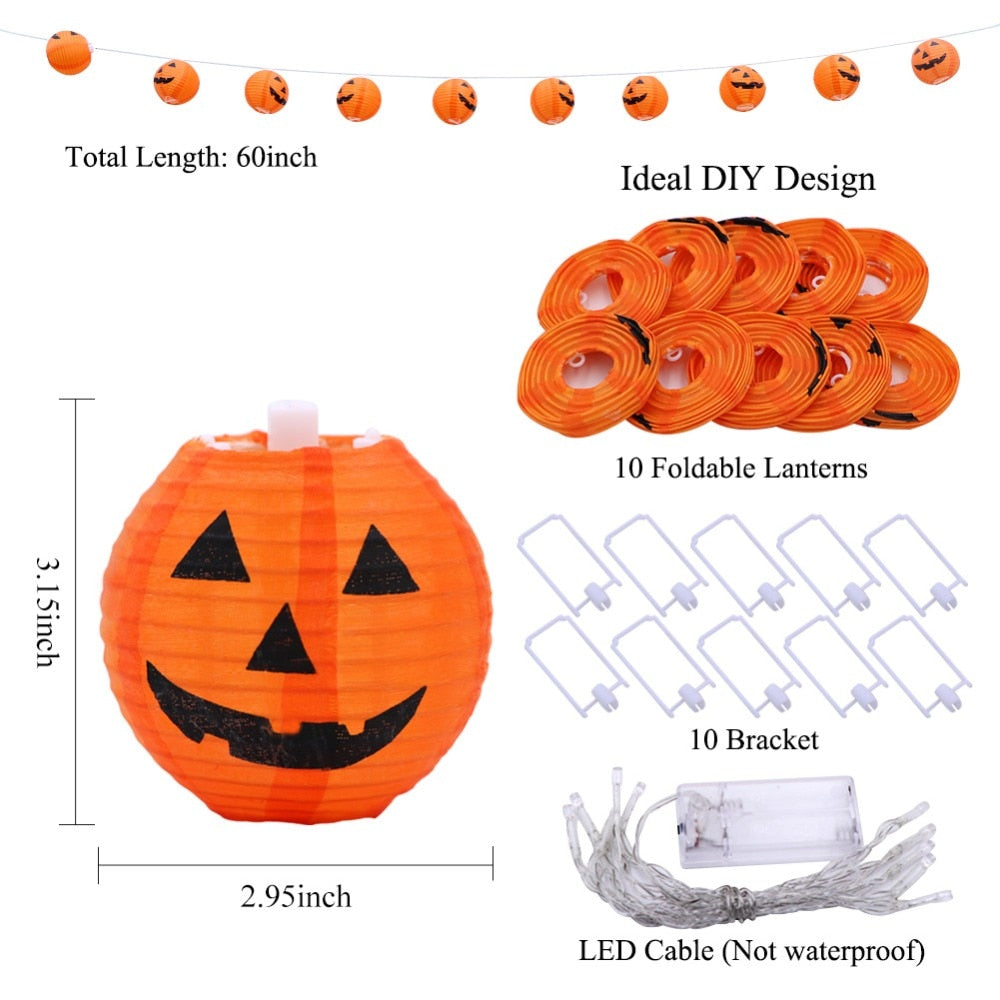 Halloween Pumpkin String Lights for Festive Displays