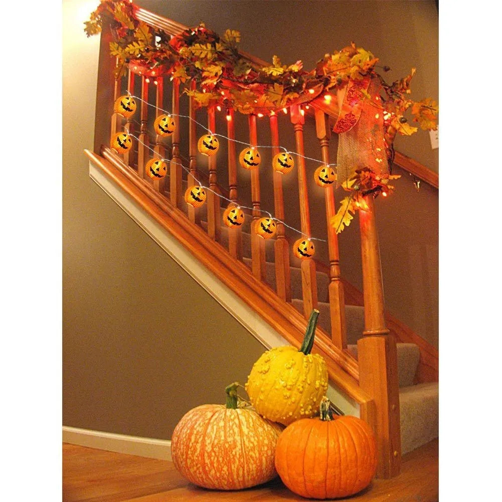 Halloween Pumpkin String Lights for Festive Displays