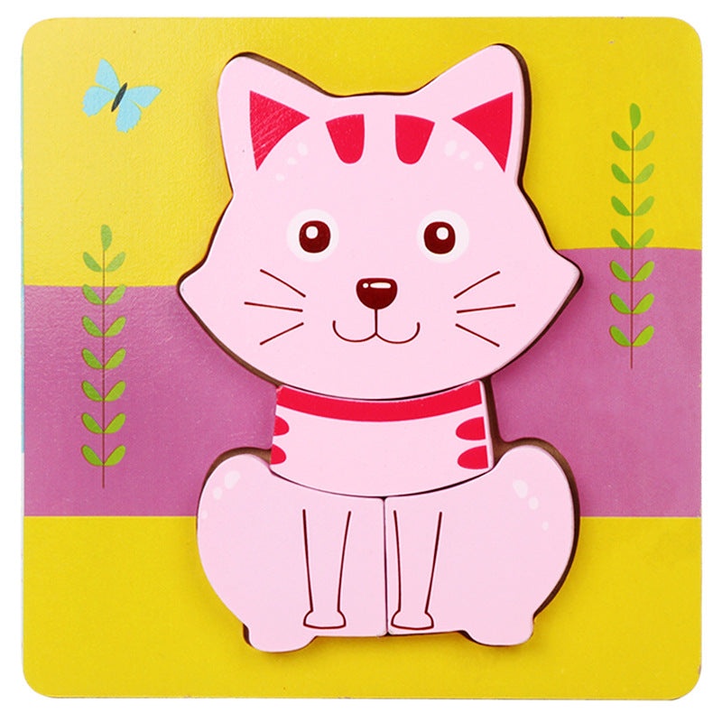 Toddler Wooden Animal Puzzles for Fine-Motor Play