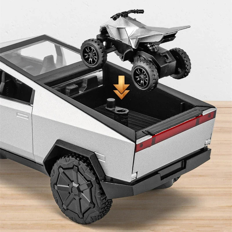 Diecast Cyber Pickup Truck Model With Off-Road Play