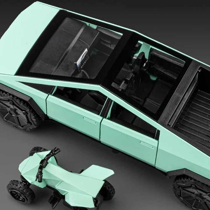 Diecast Cyber Pickup Truck Model With Off-Road Play