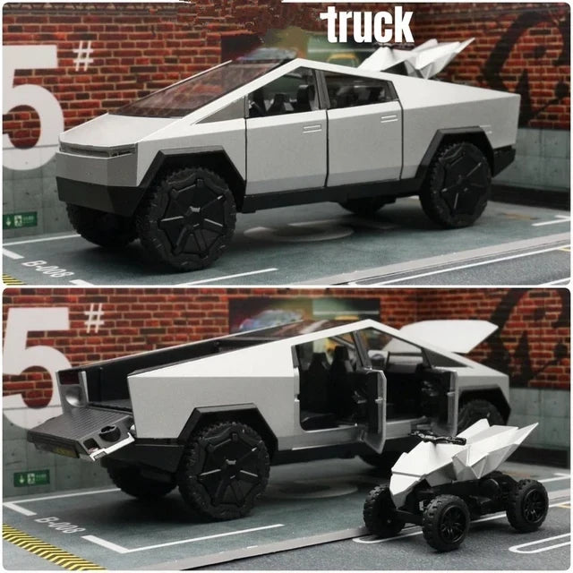 Diecast Cyber Pickup Truck Model With Off-Road Play