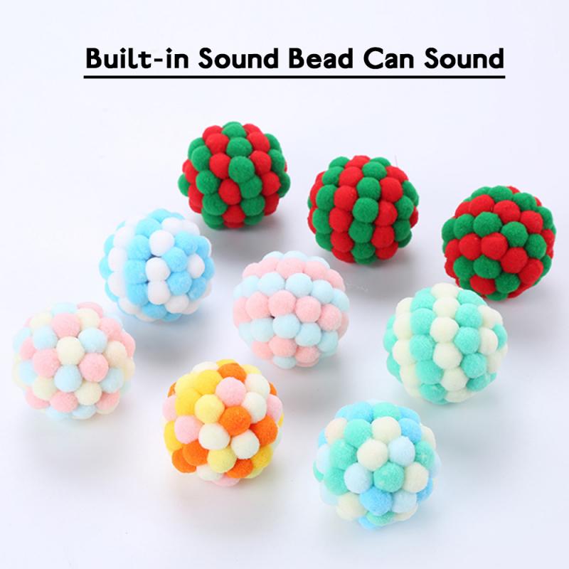 Cat Plush Ball Toy With Audible Beads for Indoor Play
