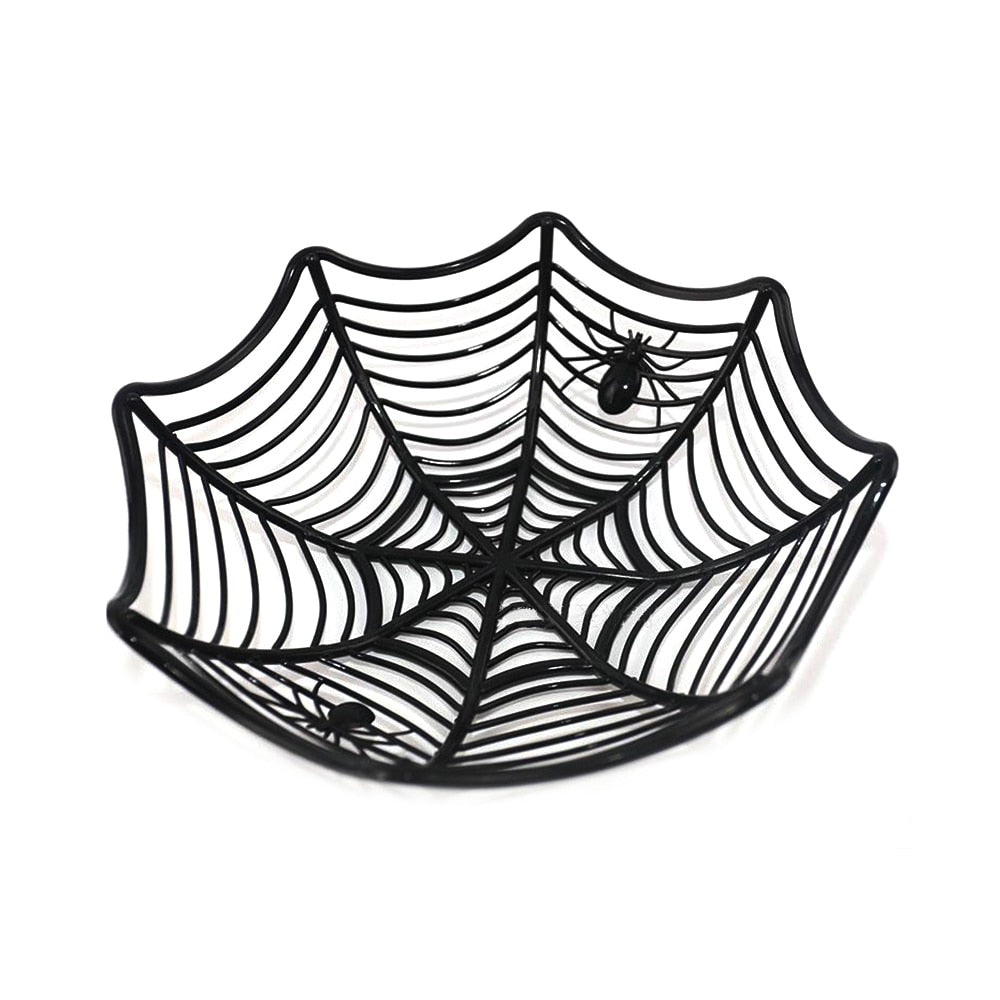 Spider Web Halloween Candy Bowl, Spooky Party Serving Dish