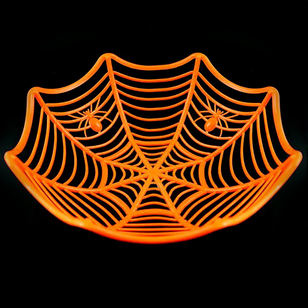 Spider Web Halloween Candy Bowl, Spooky Party Serving Dish