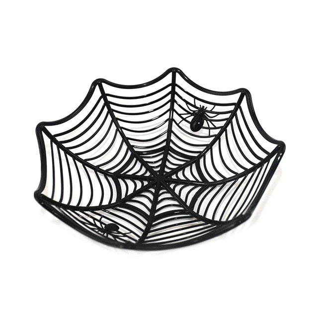 Spider Web Halloween Candy Bowl, Spooky Party Serving Dish