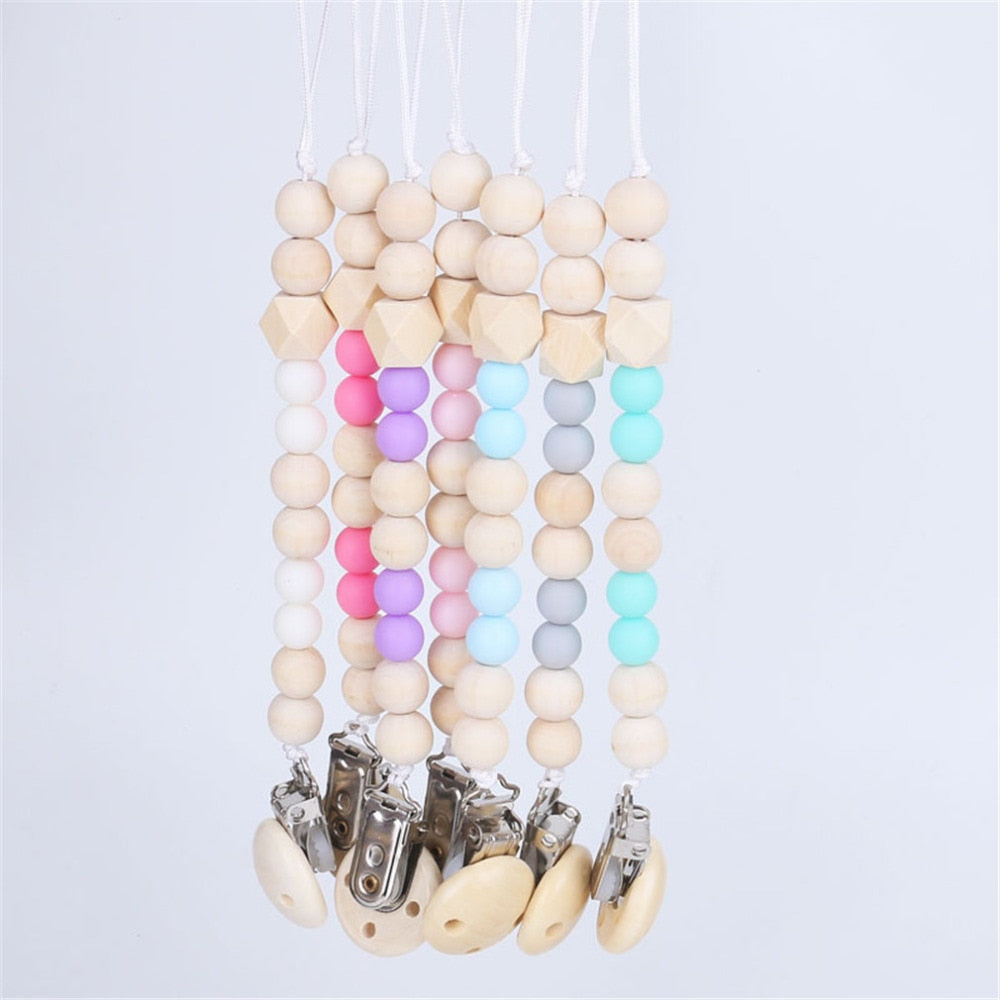 Wooden Pacifier Clip for Calmer, Easier Baby Outings