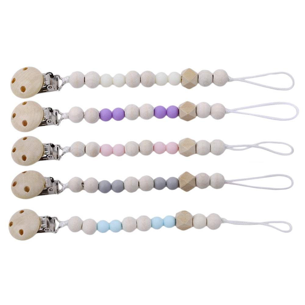 Wooden Pacifier Clip for Calmer, Easier Baby Outings