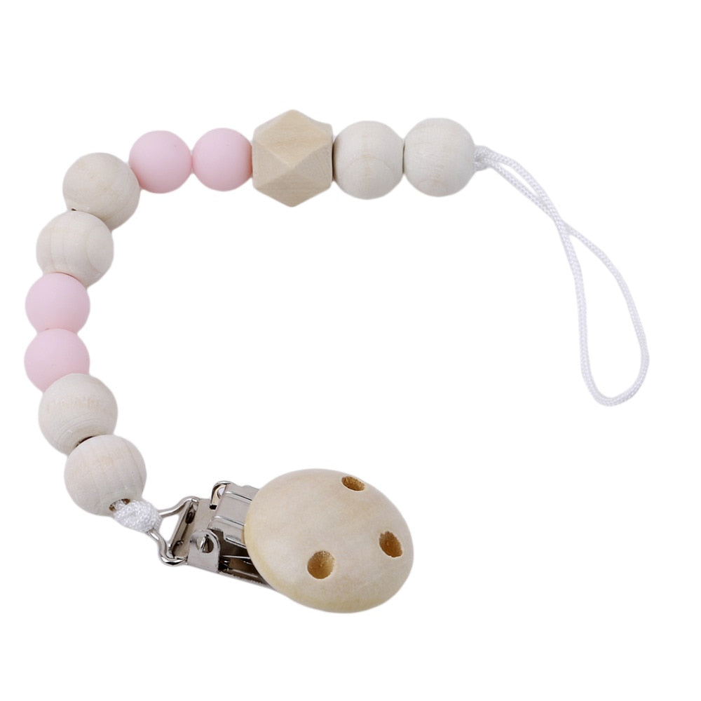 Wooden Pacifier Clip for Calmer, Easier Baby Outings