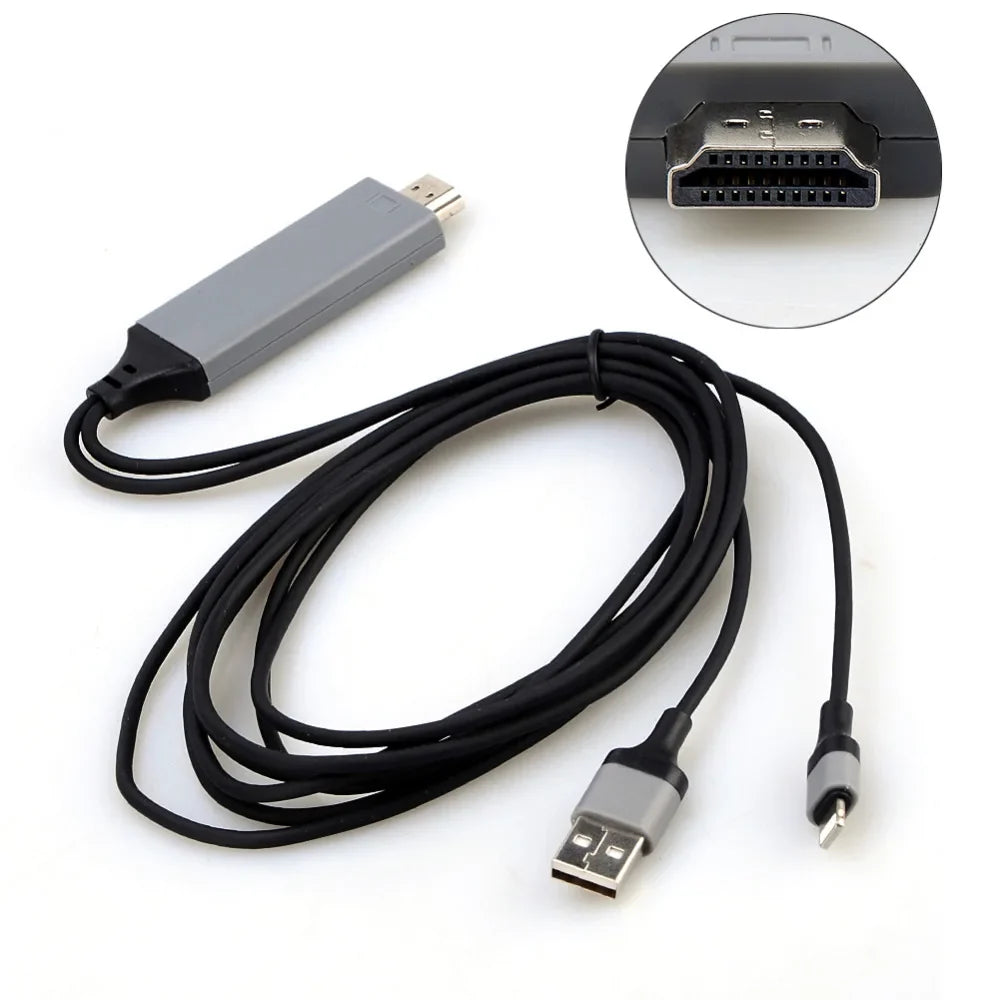 Lightning to HDMI Adapter Cable for iPhone 5 to 7 TV