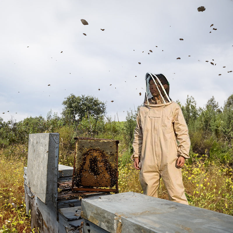 Full-Body Beekeeping Suit with Ventilated Mesh Veil