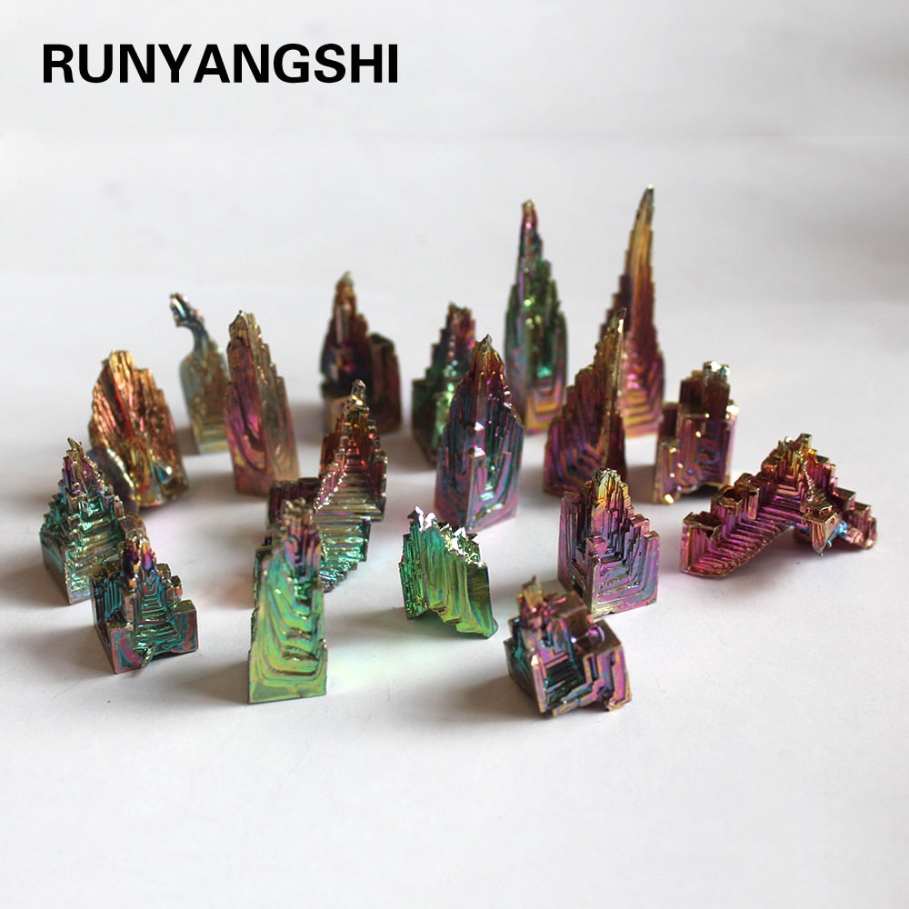 Bismuth Crystal Decor With Rainbow Metallic Colors