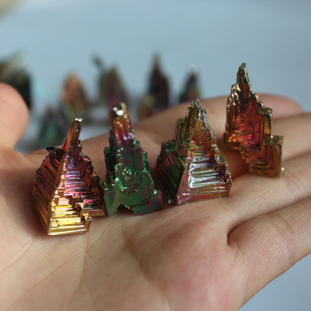 Bismuth Crystal Decor With Rainbow Metallic Colors