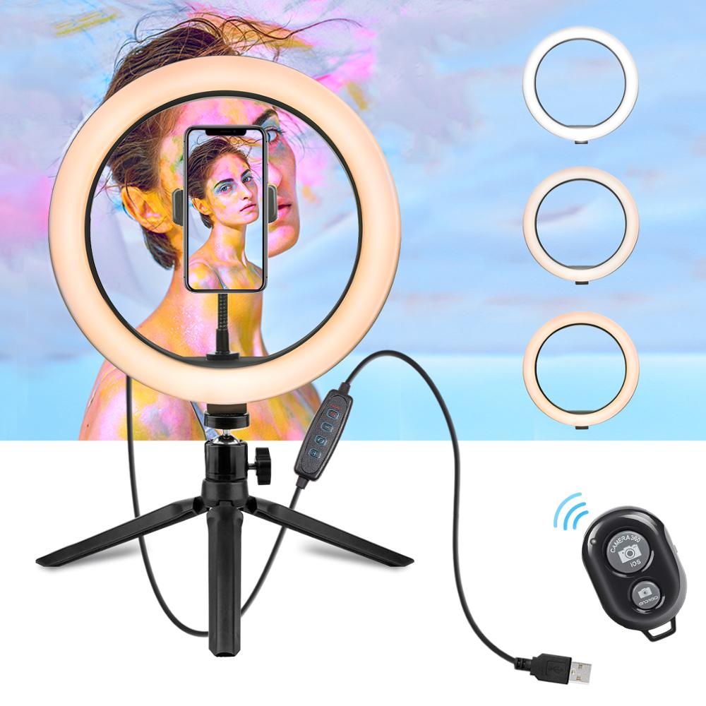 10 Inch LED Ring Light with Stand for Selfies & Video