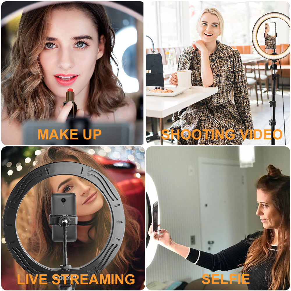 10 Inch LED Ring Light with Stand for Selfies & Video