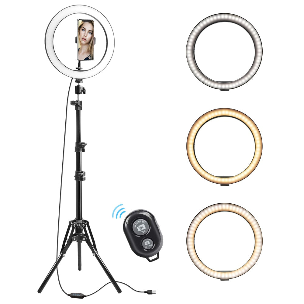 10 Inch LED Ring Light with Stand for Selfies & Video