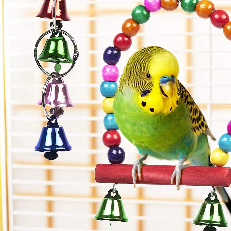 Bird Cage Toys Set for Parrots | Colorful Enrichment