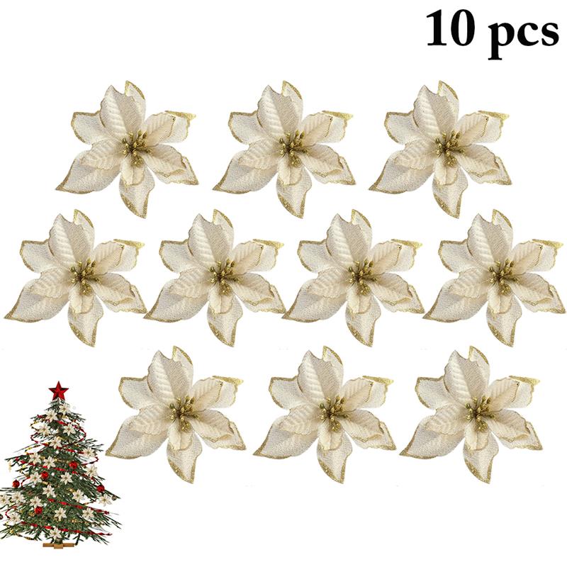 Christmas Poinsettia Ornaments for Elegant Tree Decor