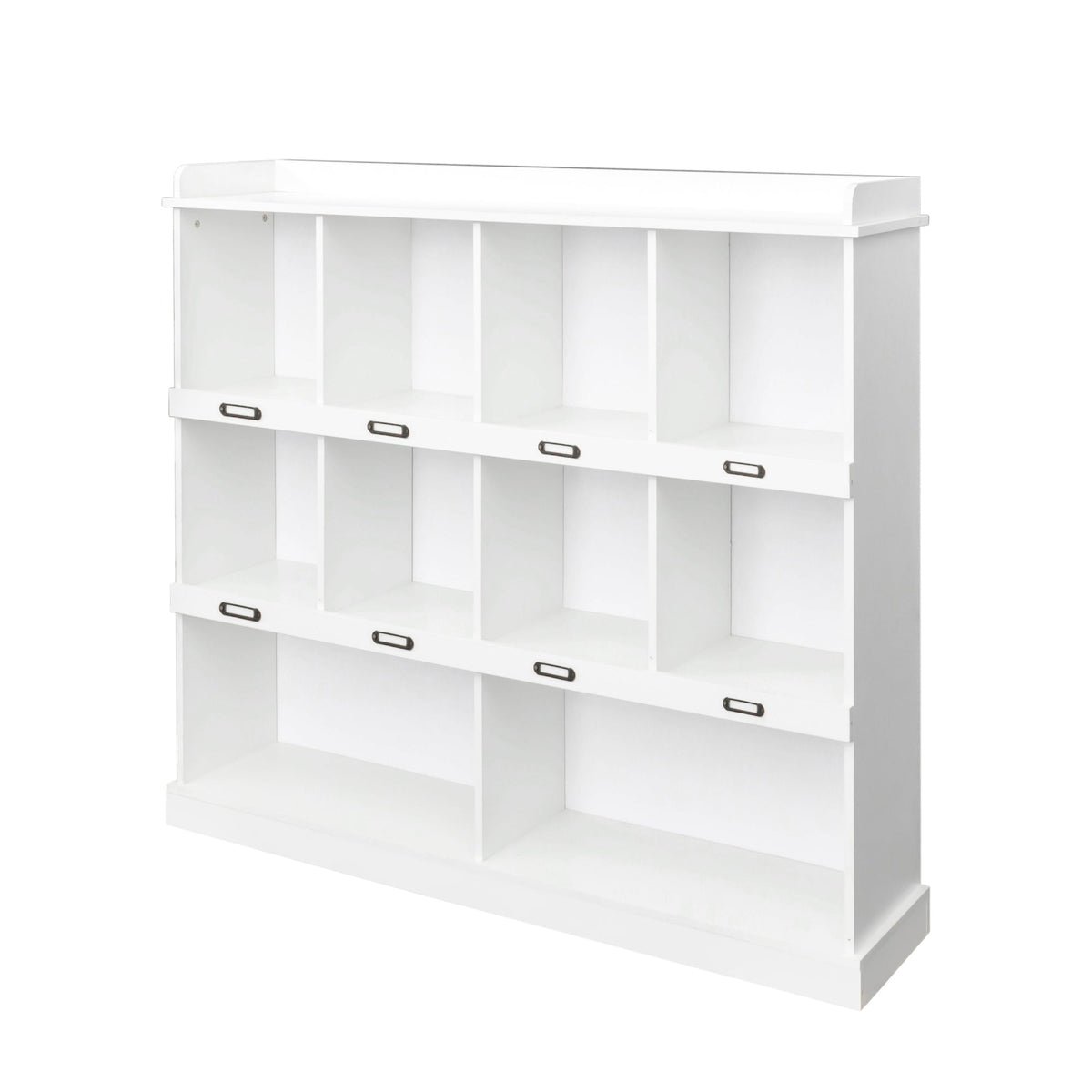 10-Cubby White Bookcase for Kids' Toys, Books and Bins