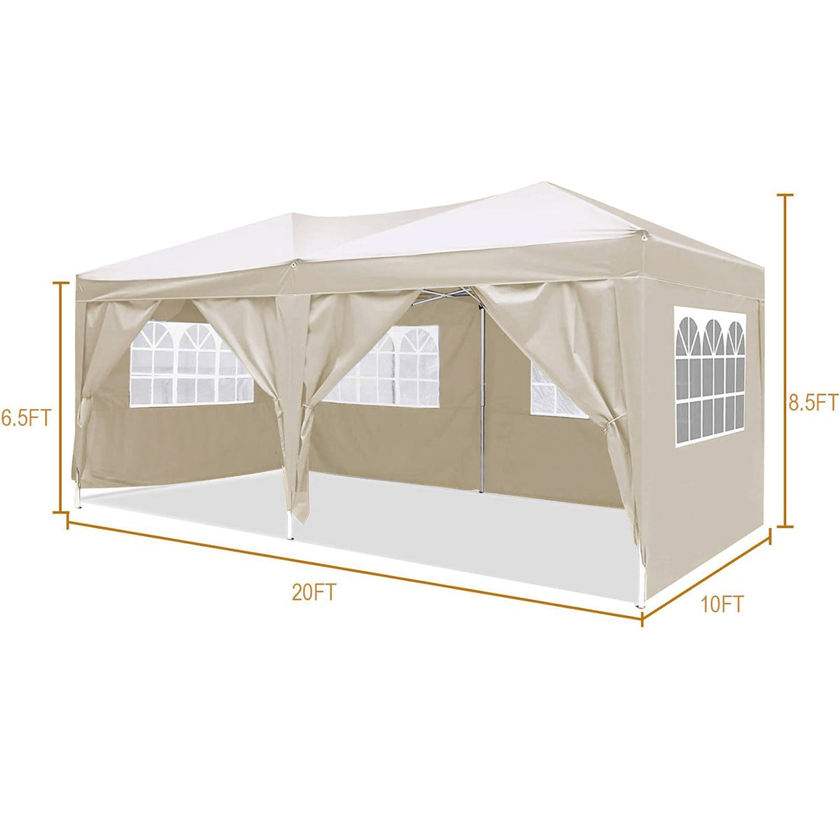 10x20 Ft Pop-Up Canopy with Side Walls and UPF 50+ Shade