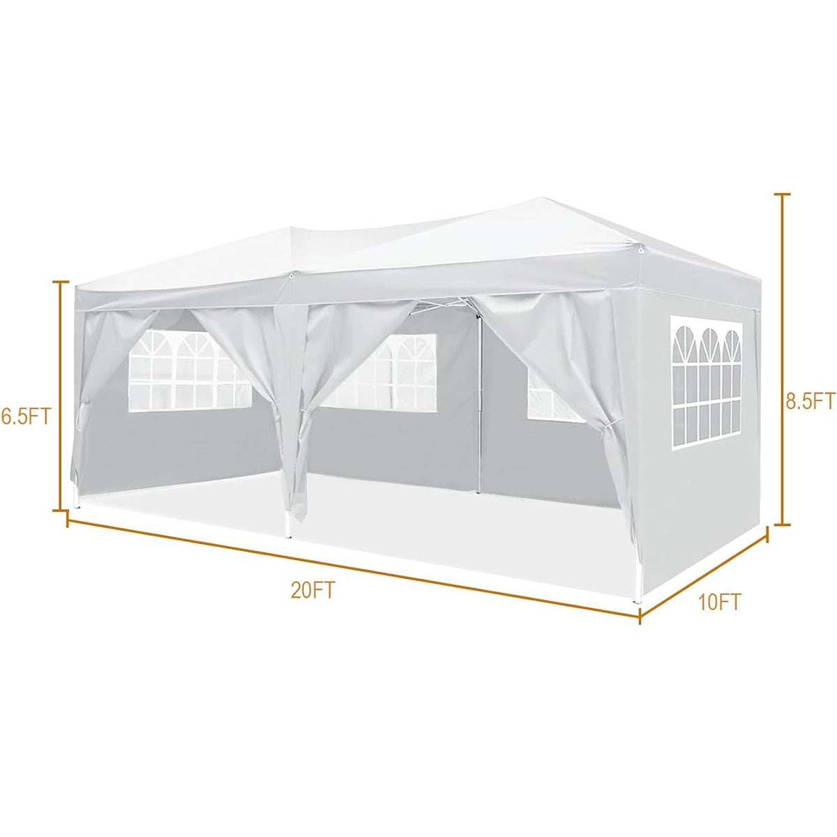 10x20 Pop-Up Canopy Tent with Detachable Side Walls