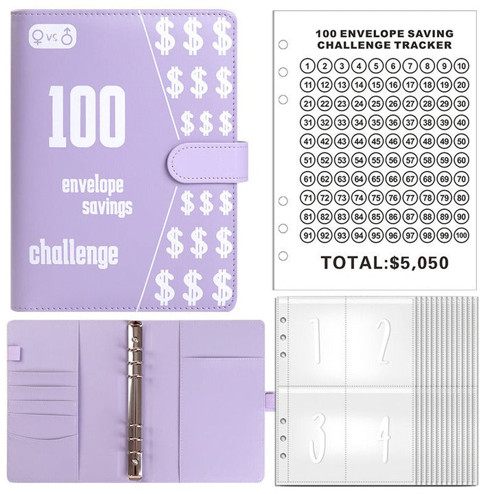100 Envelope Savings Challenge Binder & Goal Tracker