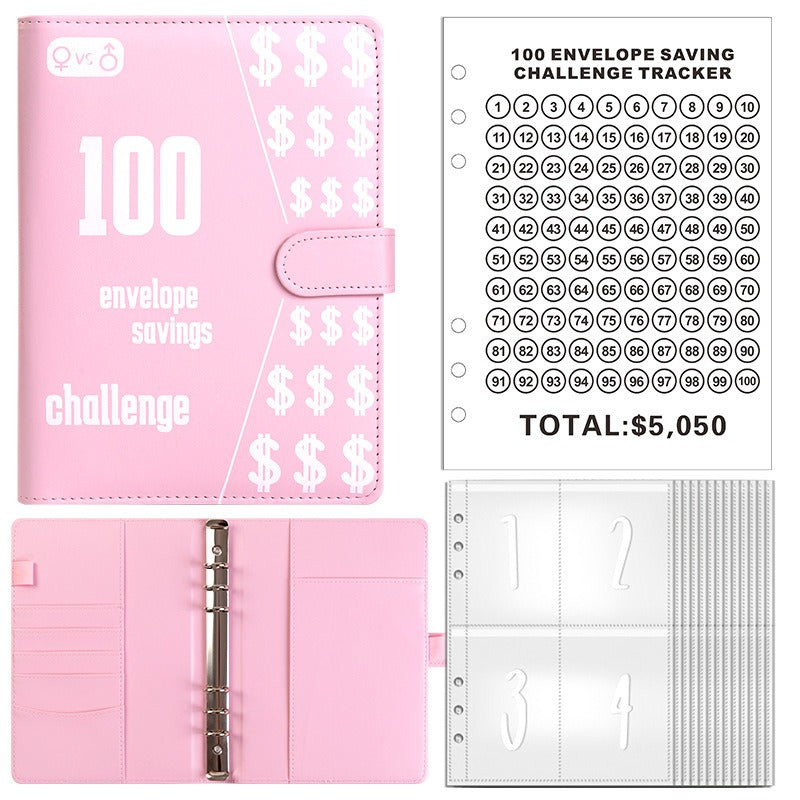 100 Envelope Savings Challenge Binder & Goal Tracker