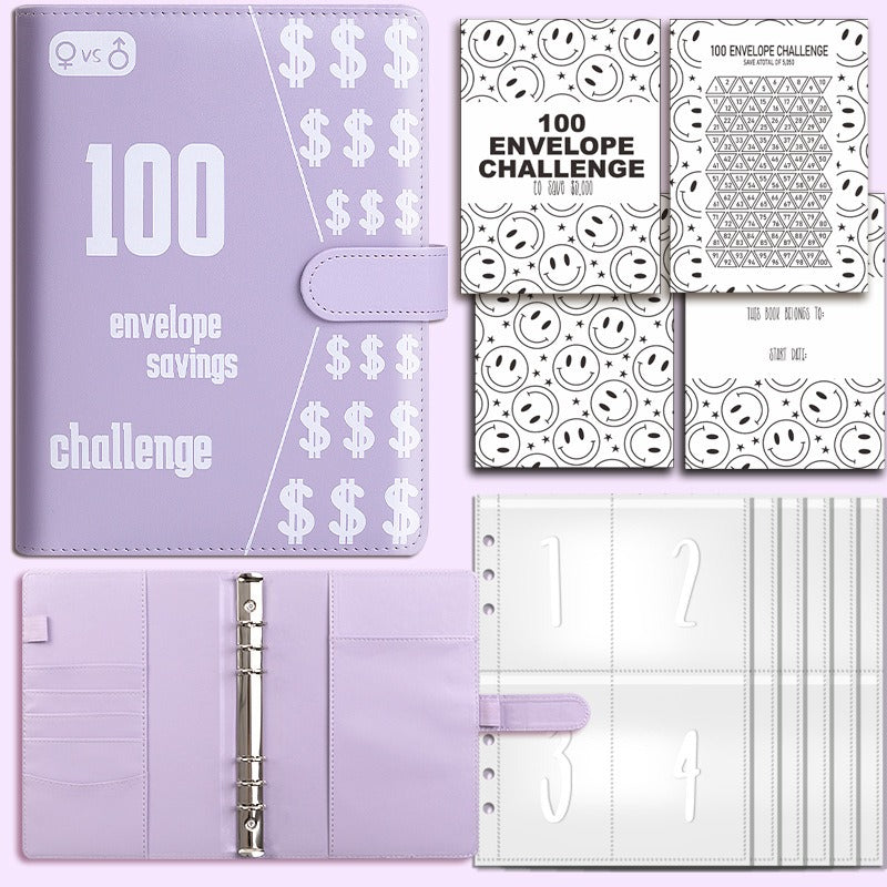100 Envelope Savings Challenge Binder & Goal Tracker