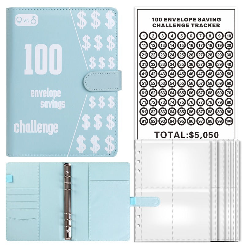 100 Envelope Savings Challenge Binder & Goal Tracker