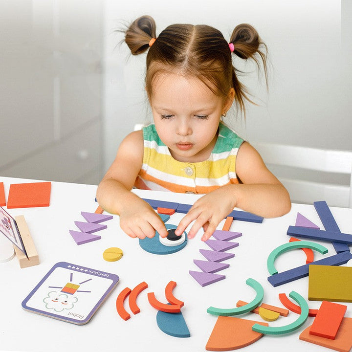 Geometric Puzzle Toy for Creative Screen-Free Play