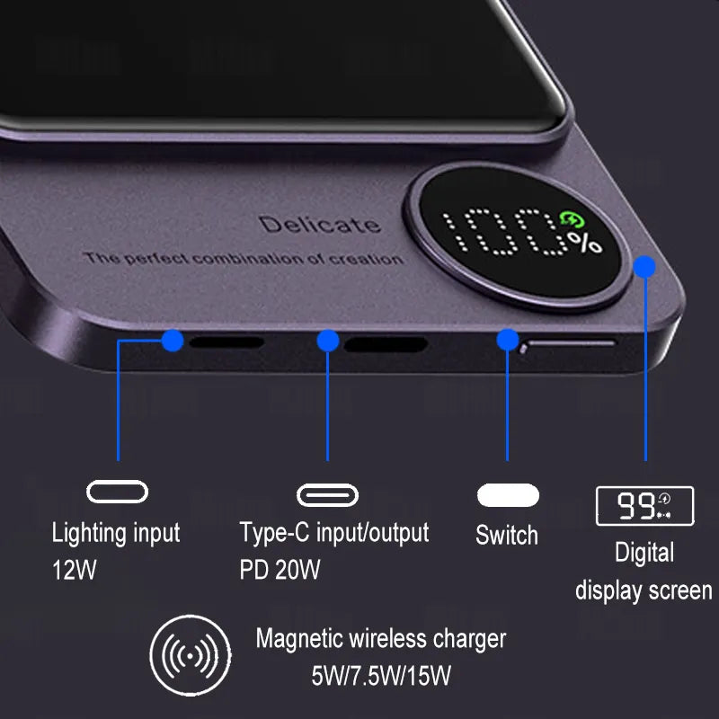 10000mAh MagSafe Power Bank with 20W PD Fast Charging