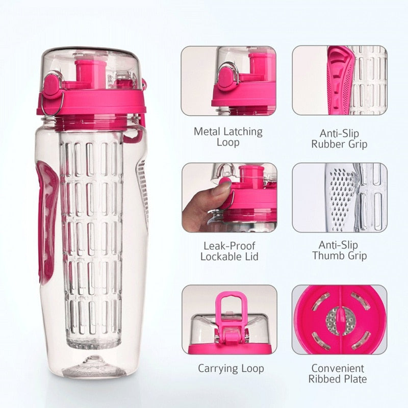 1000ml Fruit Infuser Water Bottle for Gym and Hiking