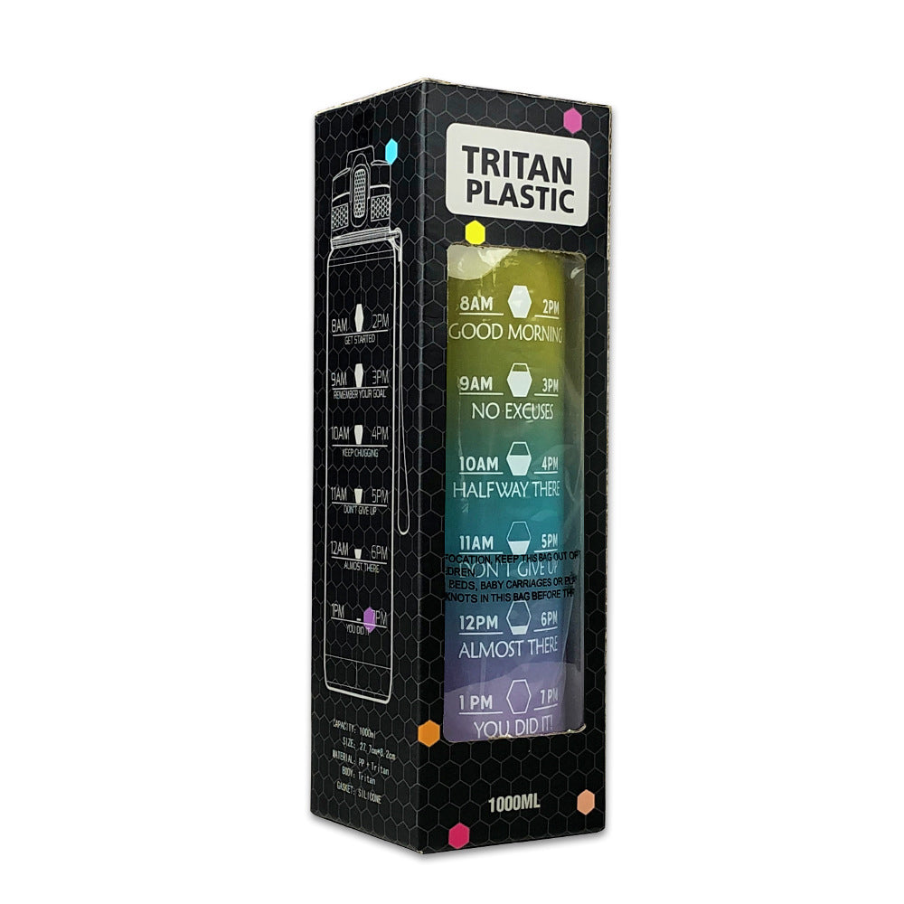 1000ml Sports Water Bottle With Time Markers