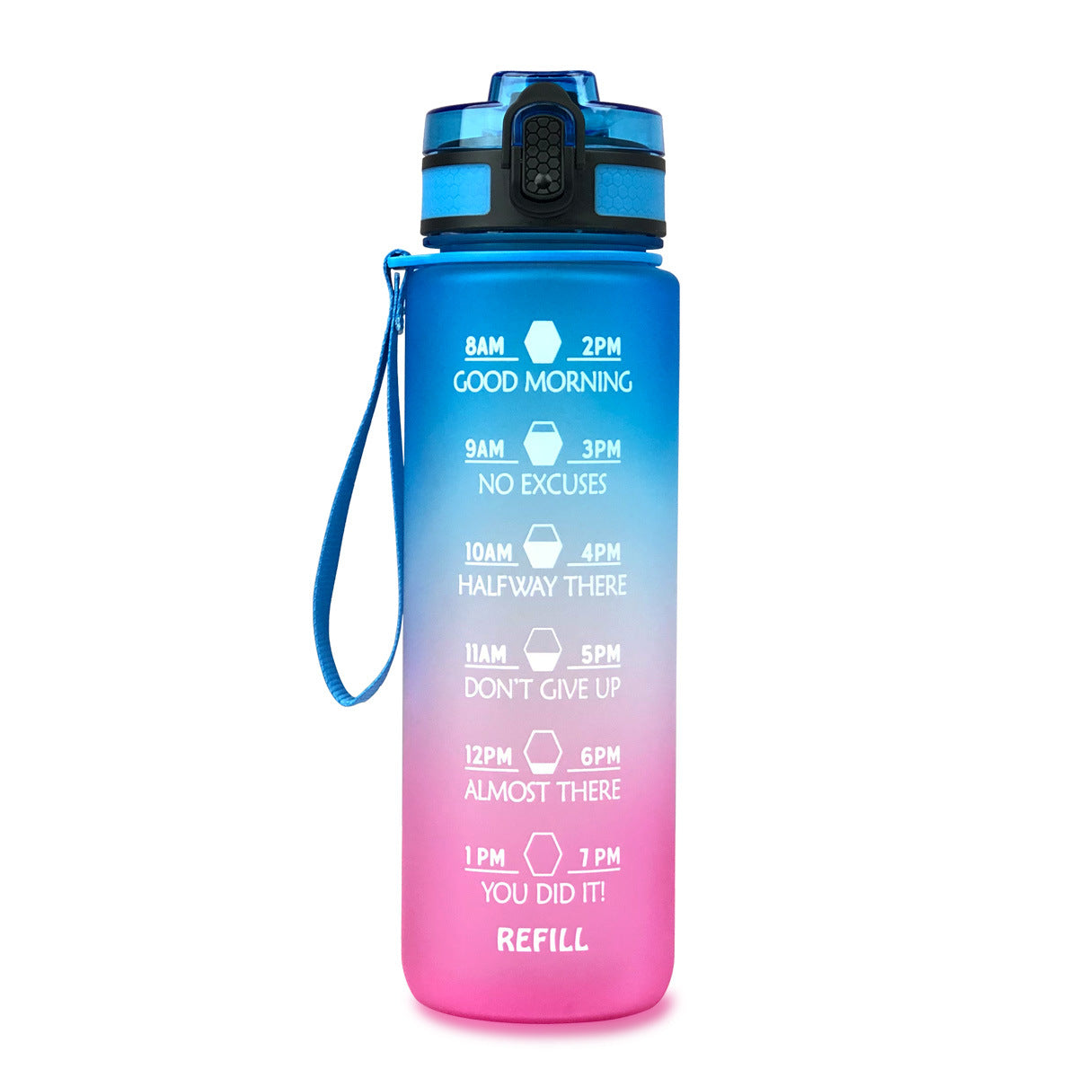 1000ml Sports Water Bottle With Time Markers