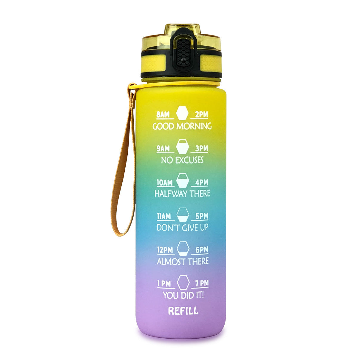 1000ml Sports Water Bottle With Time Markers