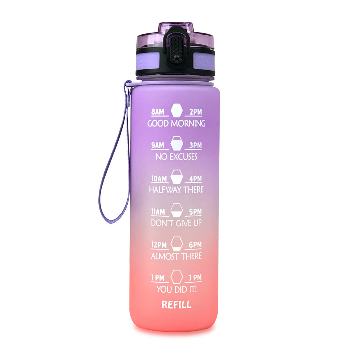1000ml Sports Water Bottle With Time Markers