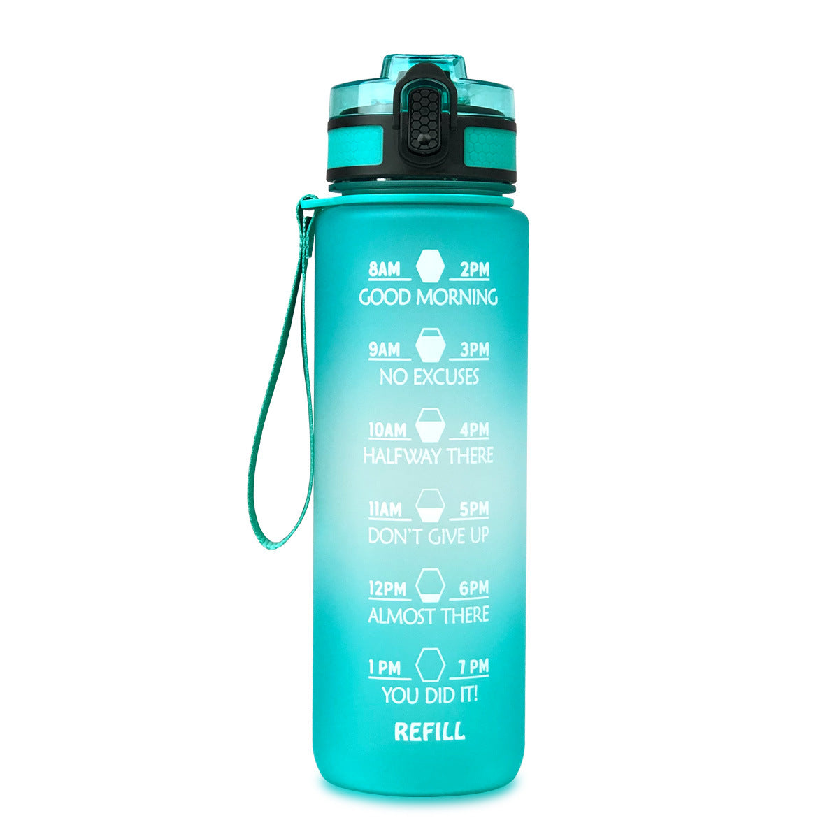 1000ml Sports Water Bottle With Time Markers