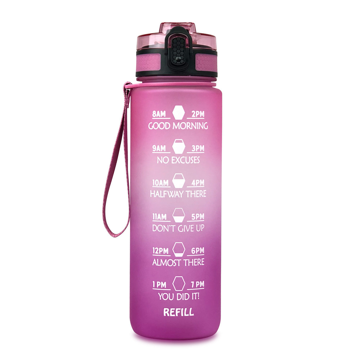 1000ml Sports Water Bottle With Time Markers