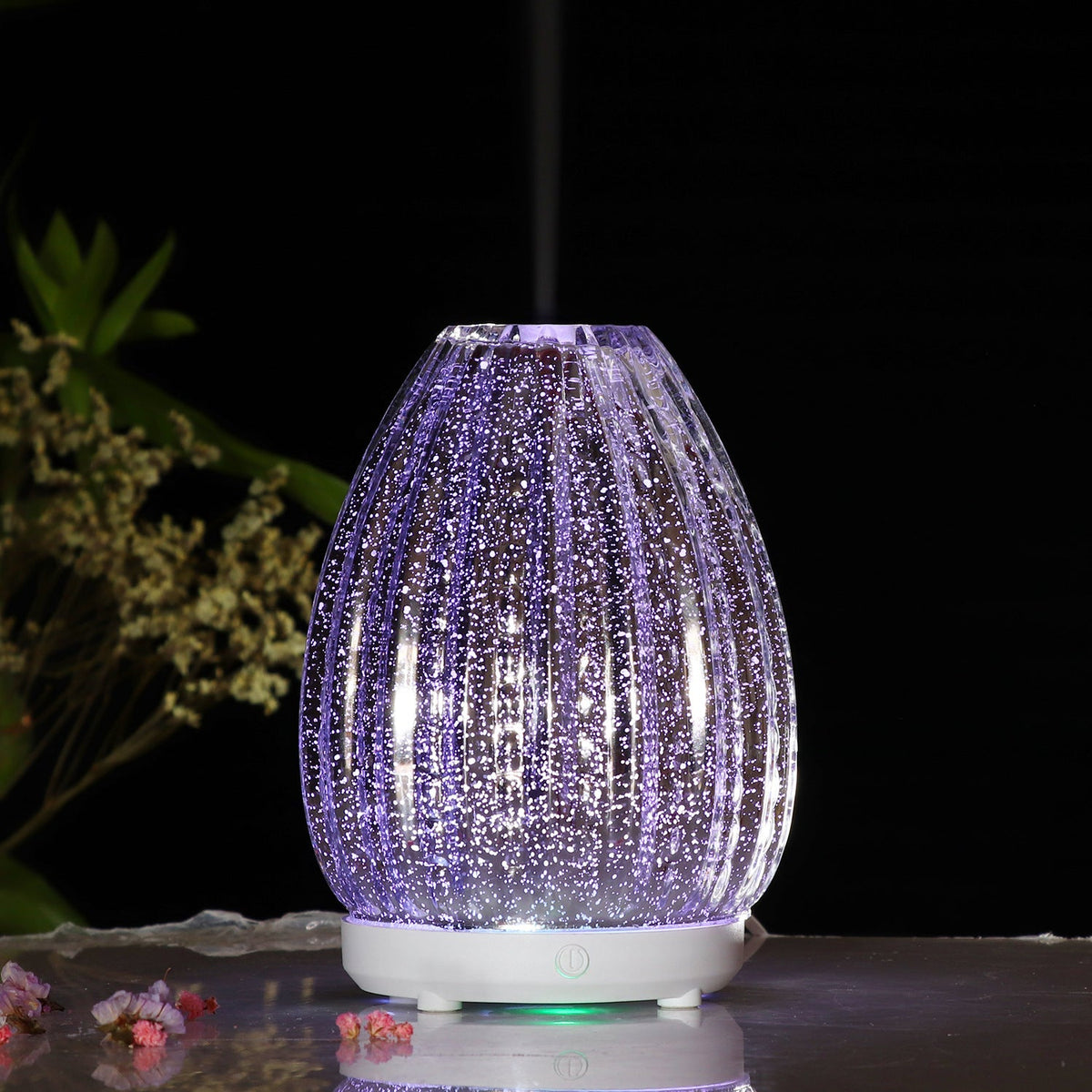 3D Glass Aroma Diffuser with Color-Changing LED Light