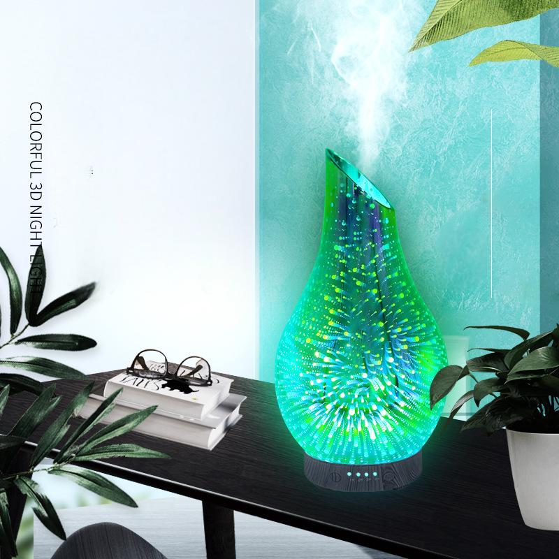 Fireworks Glass Essential Oil Diffuser with Night Light