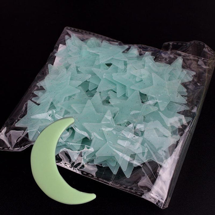 Glow in the Dark Stars & Moon Stickers - 3D Kids Decor