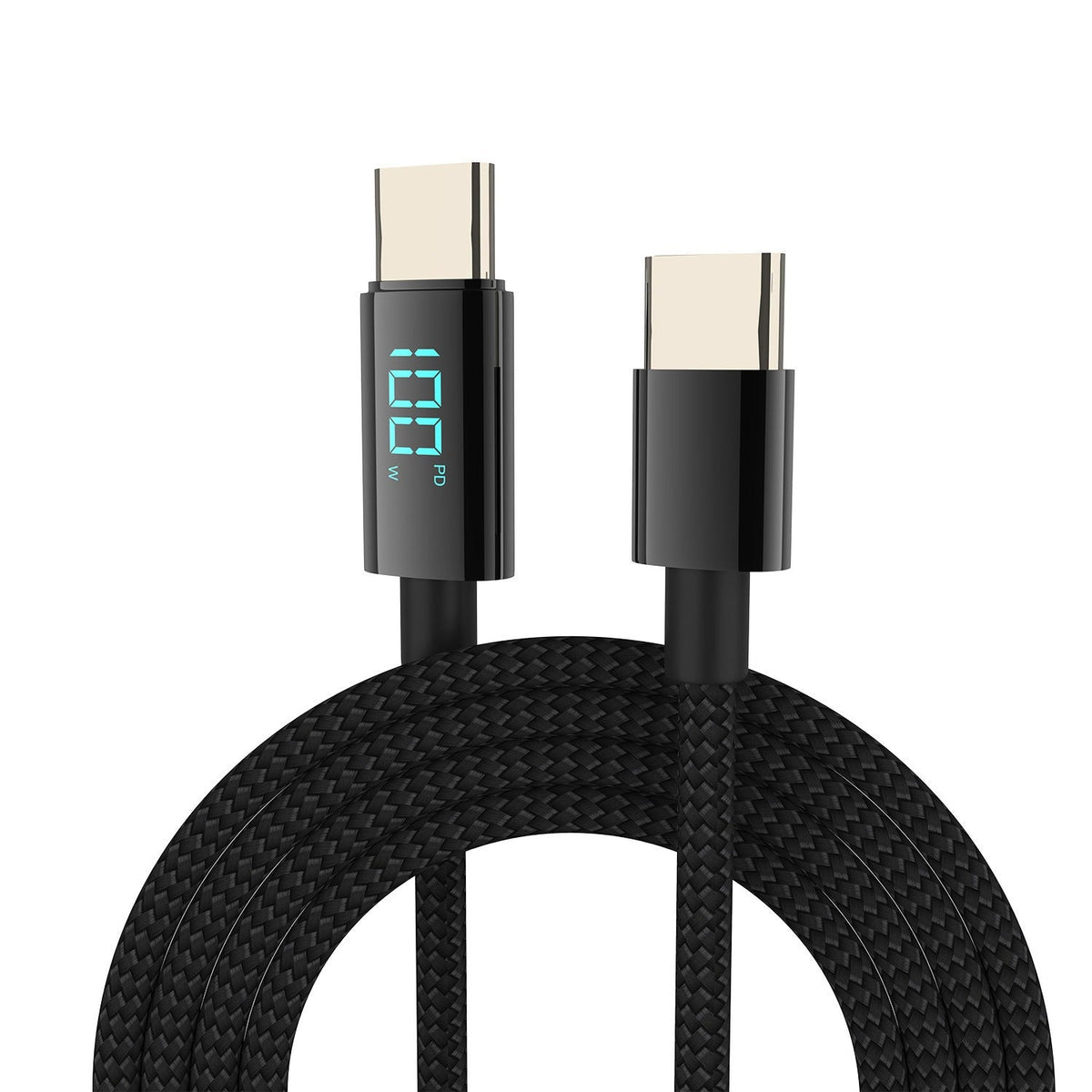 100W USB-C Fast Charging Cable with LED Wattage Display