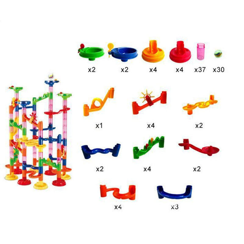 105-Piece DIY Marble Run Building Set for STEM Play